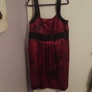 Fashion Bug Red Design Satin Dress